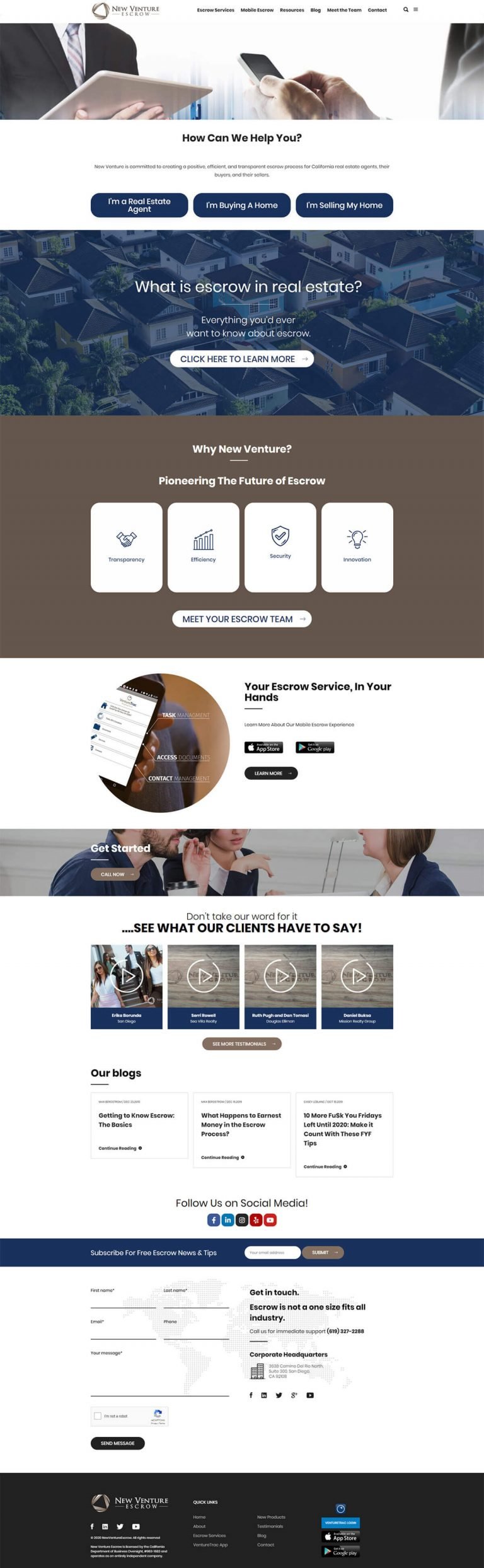 New Venture Escrow Website Revamp 3